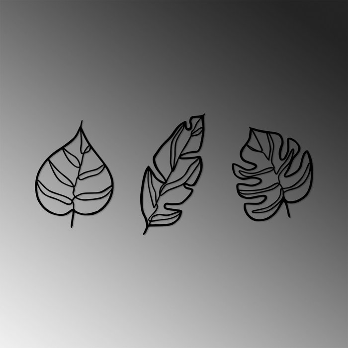 Wallity Leaves - 485 Escultura de Pared Metálica Negra Wallity Leaves - 485 Escultura de Pared Metálica Negra